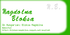 magdolna bloksa business card